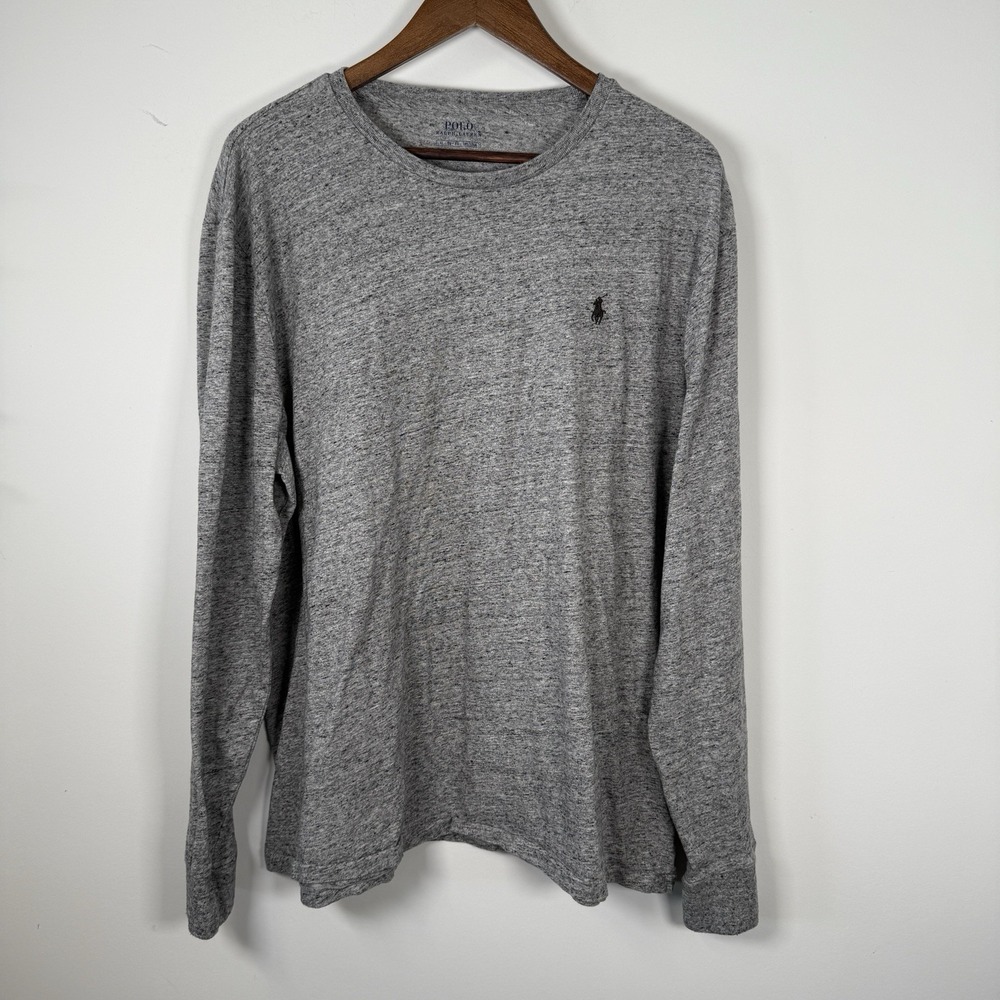 Polo‎ Ralph Lauren Long Sleeve Shirt Gray Hesthered XL Casual